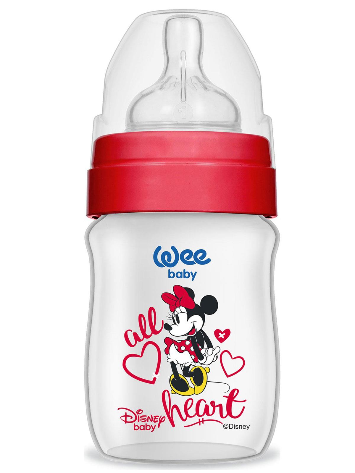 Wee Baby Minnie Mouse Geniş Ağızlı PP Biberon 150 ml  Kırmızı