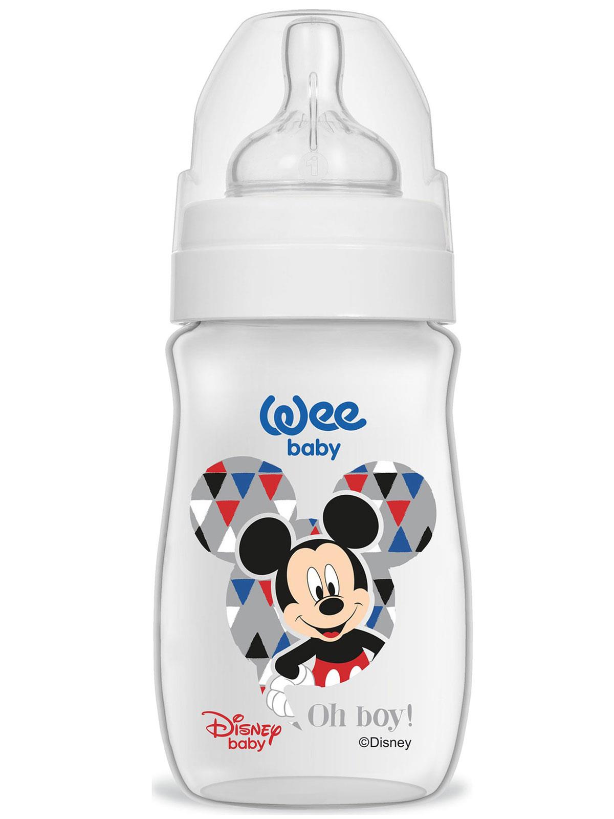 Wee Baby Mickey Mouse Geniş Ağızlı PP Biberon 250 ml  Beyaz
