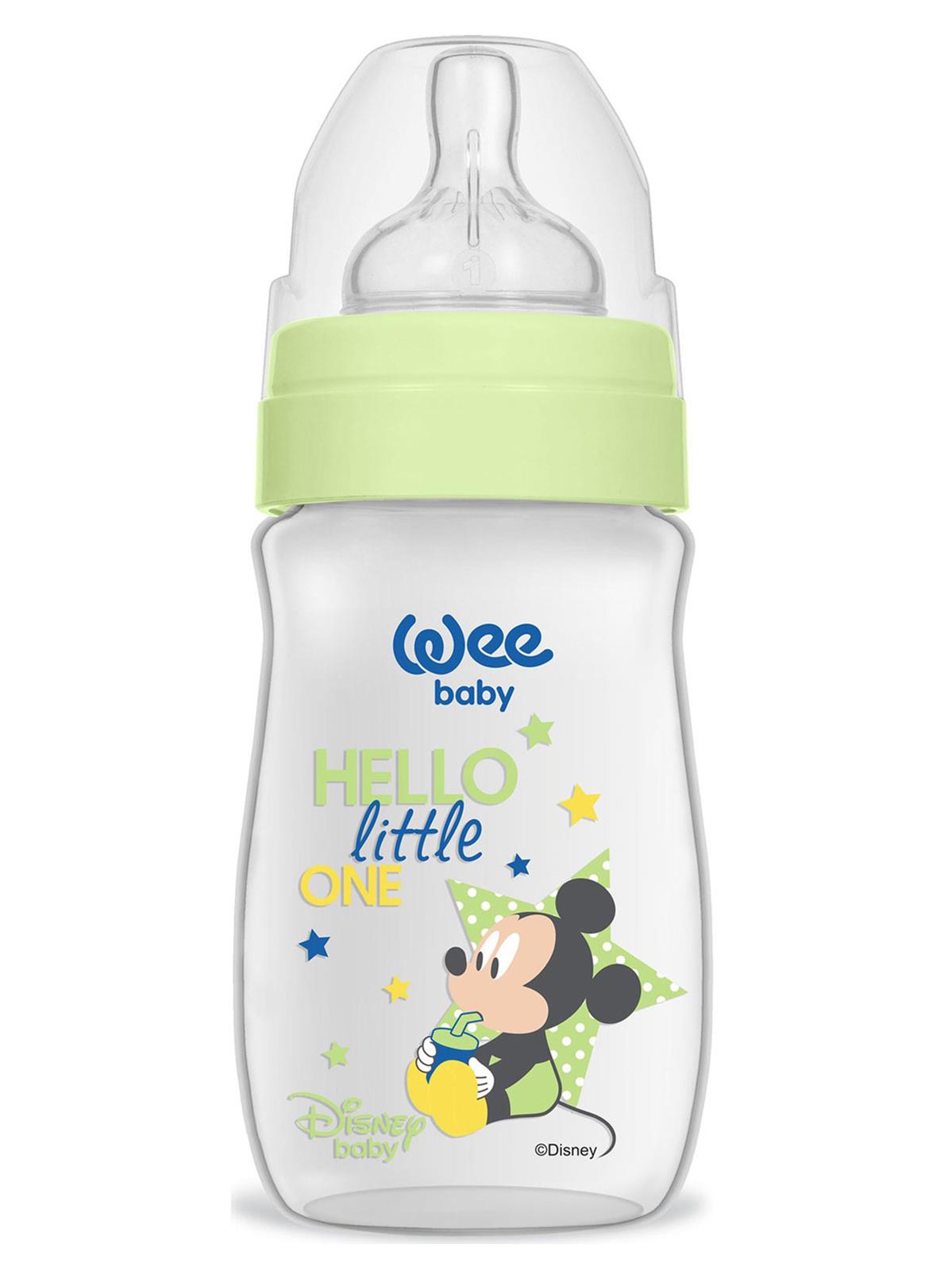 Wee Baby Disney Mickey Mouse Geniş Ağızlı PP Biberon 250 ml  Yeşil