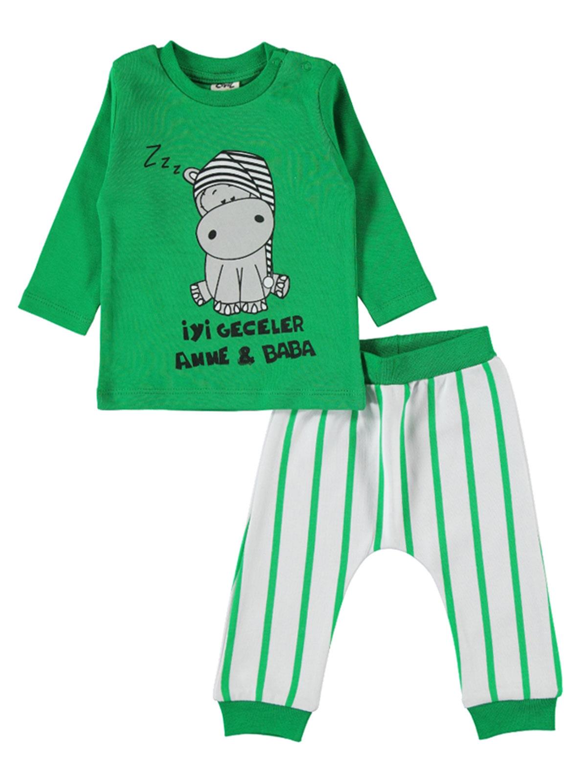Civil Baby Erkek Bebek Pijama Takımı 6-18 Ay Yeşil