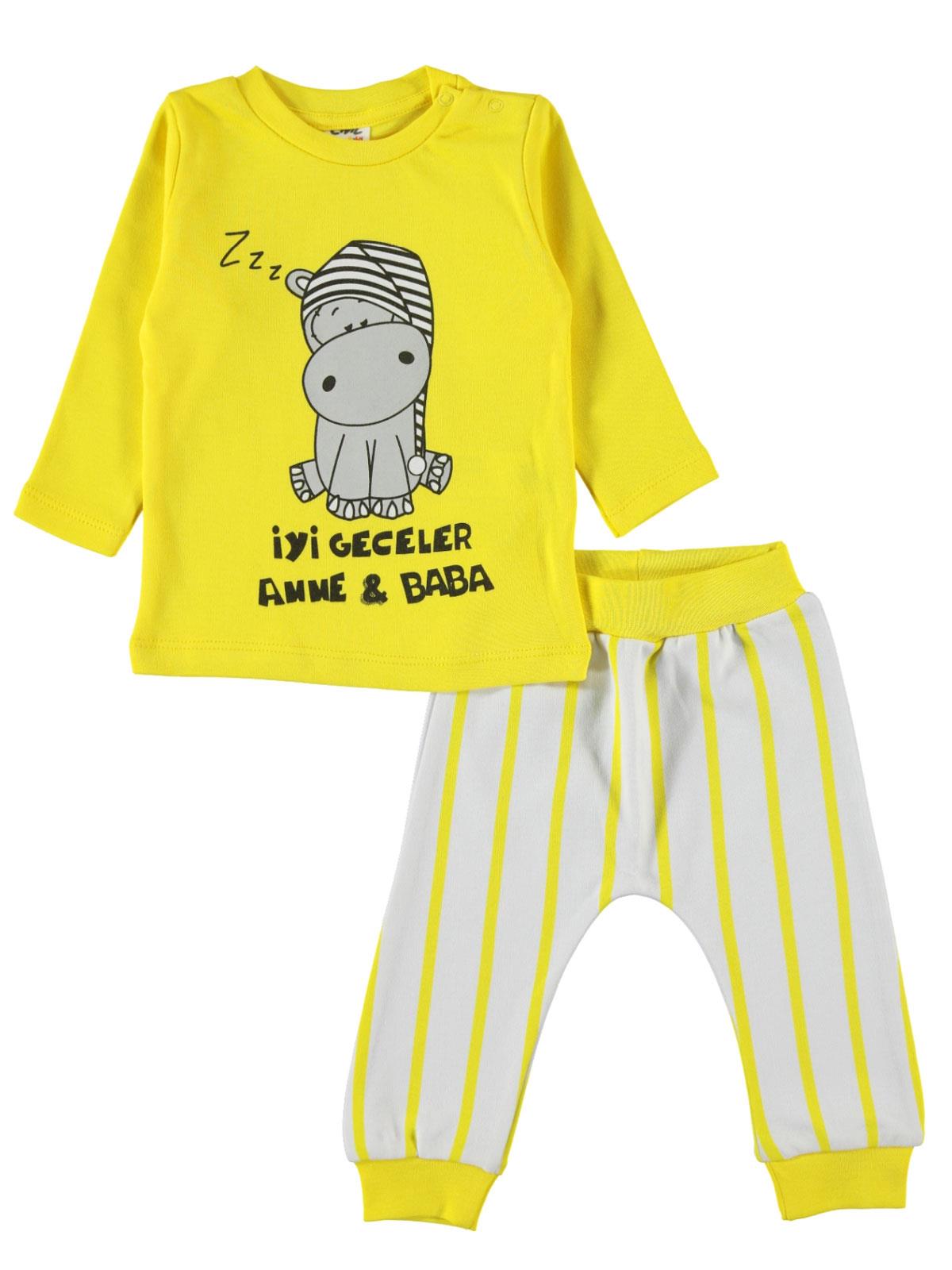 Civil Baby Erkek Bebek Pijama Takımı 6-18 Ay Sarı