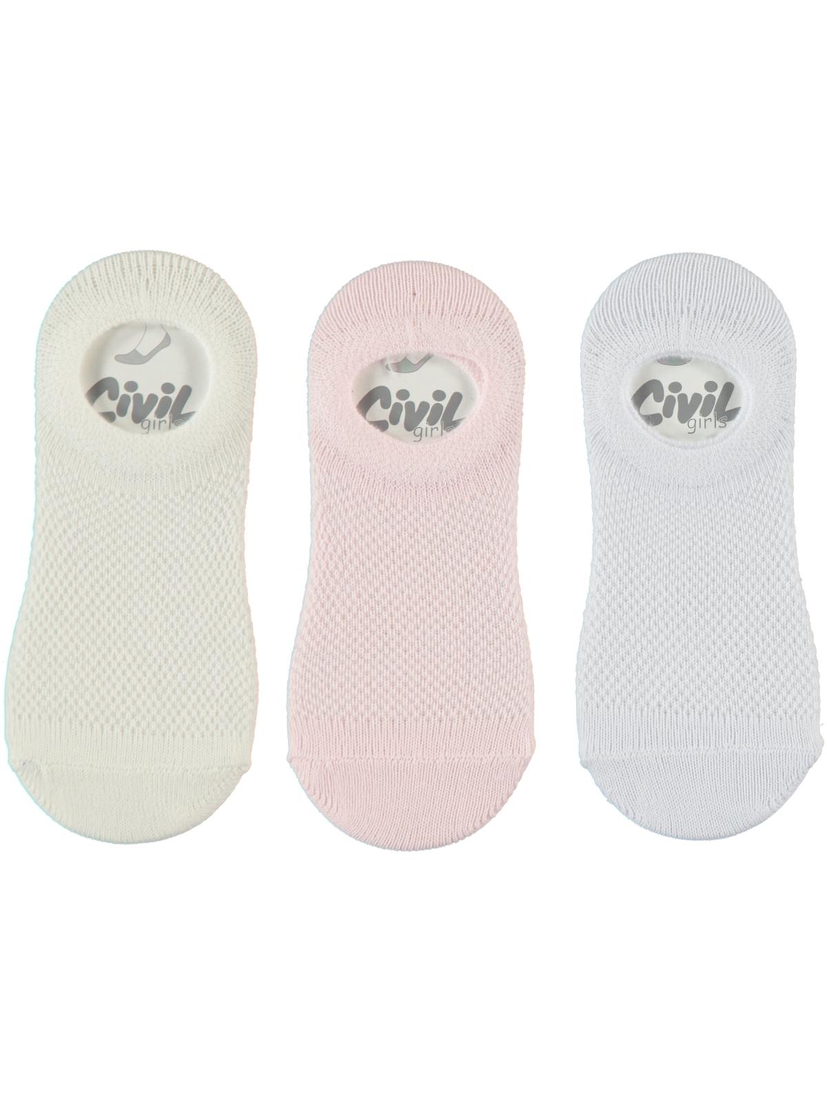 Civil Girls Kız Çocuk 3'lü Babet Çorap 2-12 Yaş Pembe