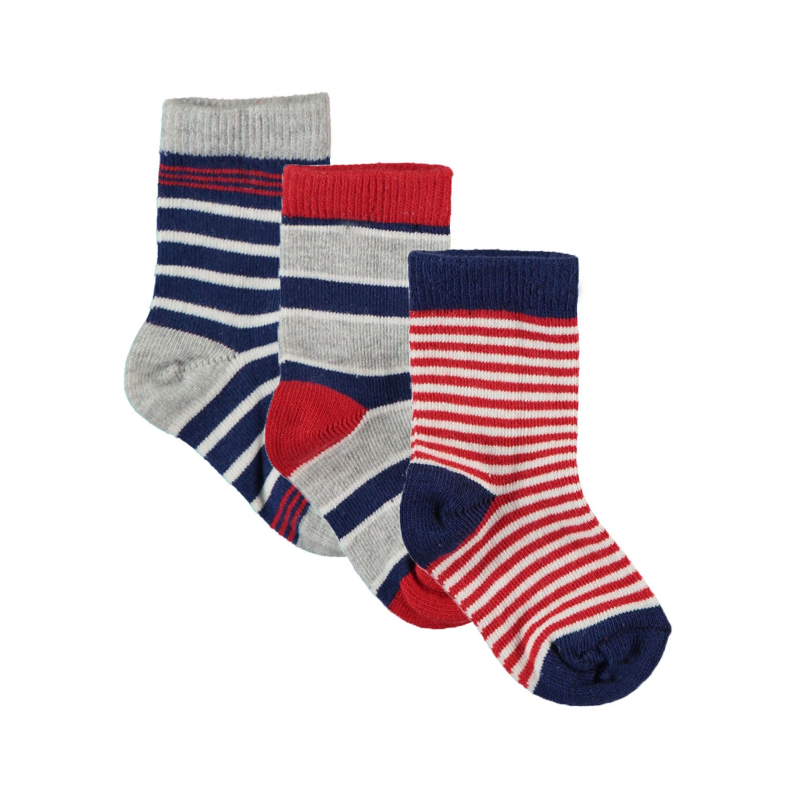 Civil Baby Erkek Bebek 3'lü Çorap Set 0-24 Ay Kırmızı