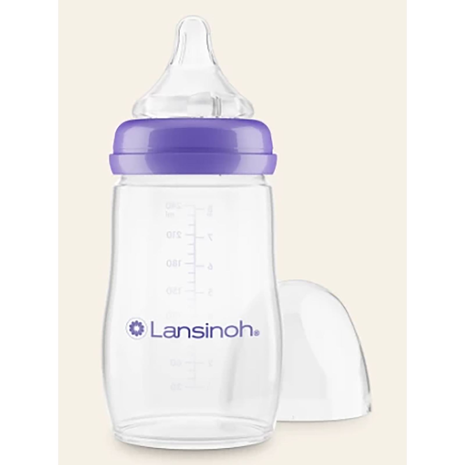LANSINOH Glass feeding bottle with teat 160 ml, 1 pc. - Kobioki
