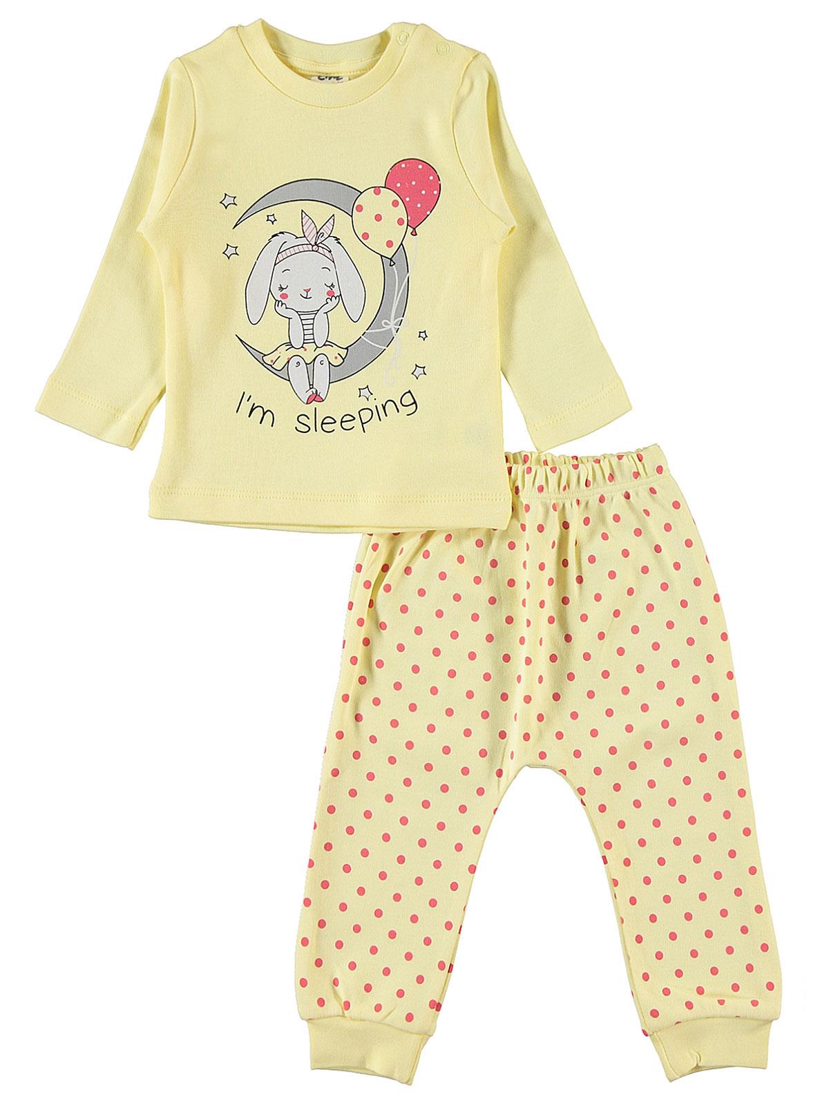 Civil Baby Kız Bebek Pijama Takımı 6-18 Ay Sarı