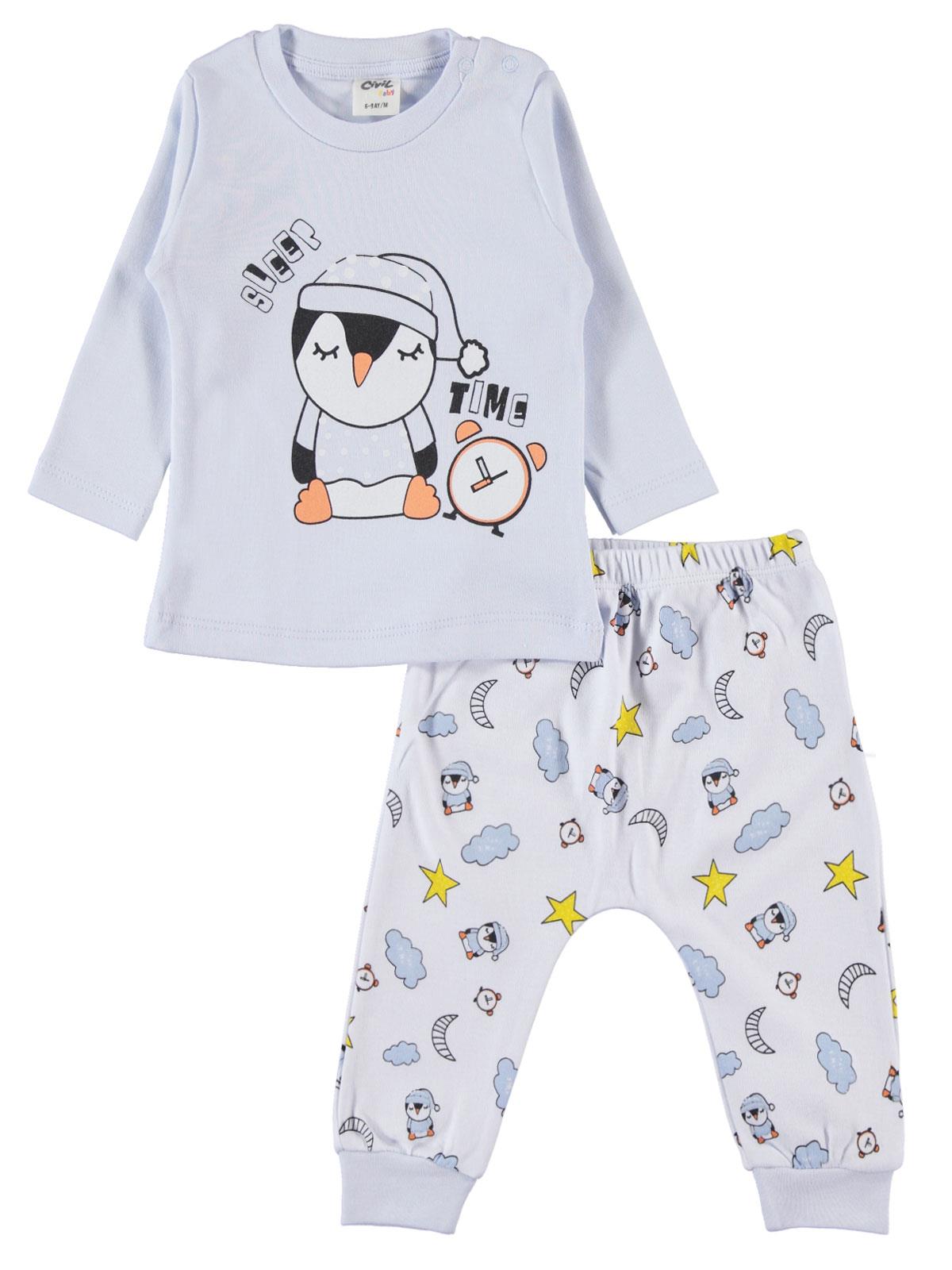 Civil Baby Bebek Pijama Takımı 6-18 Ay Mavi