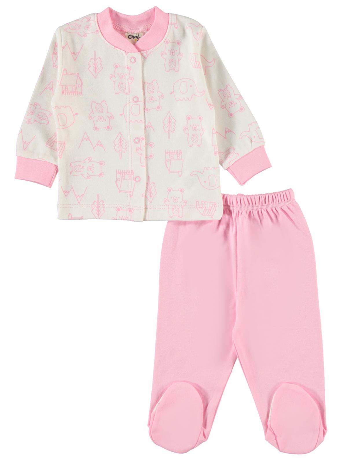 Civil Baby Bebek Pijama Takımı 0-6 Ay Pembe