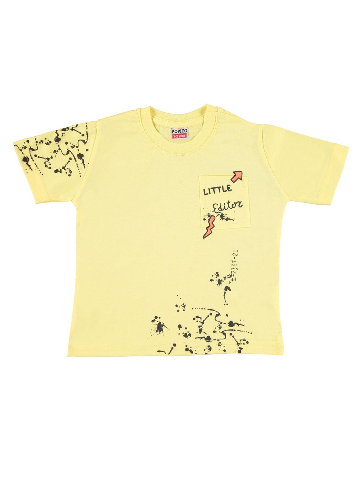 Popito Erkek Çocuk Tişört 1-5 Yaş Sarı