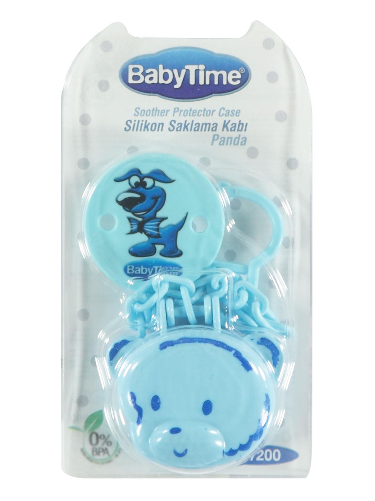 BabyTime Panda Figürlü Silikon Saklama Kabı Mavi