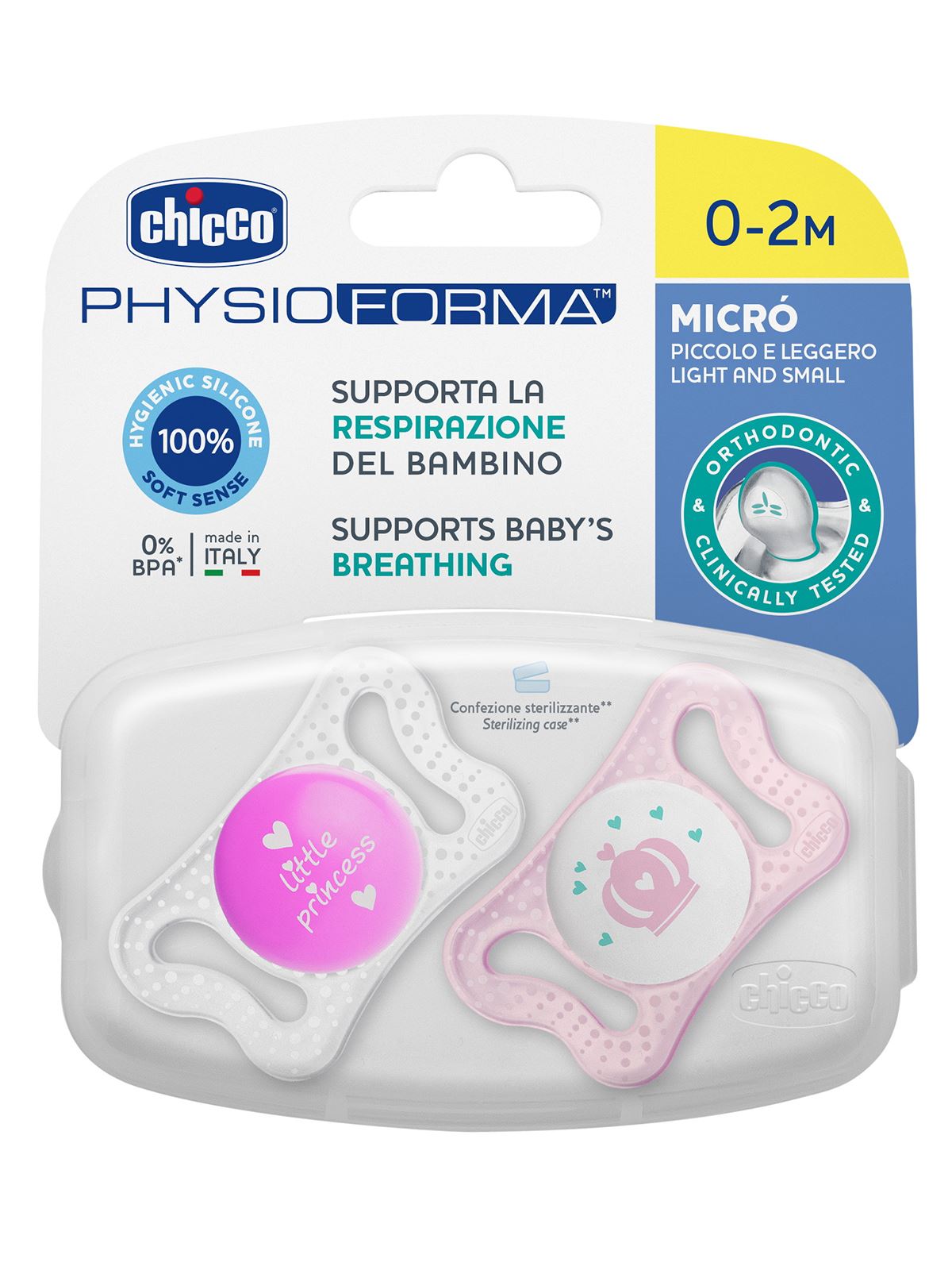Chicco Physio Micro Silikon Damaklı Emzik Pembe
