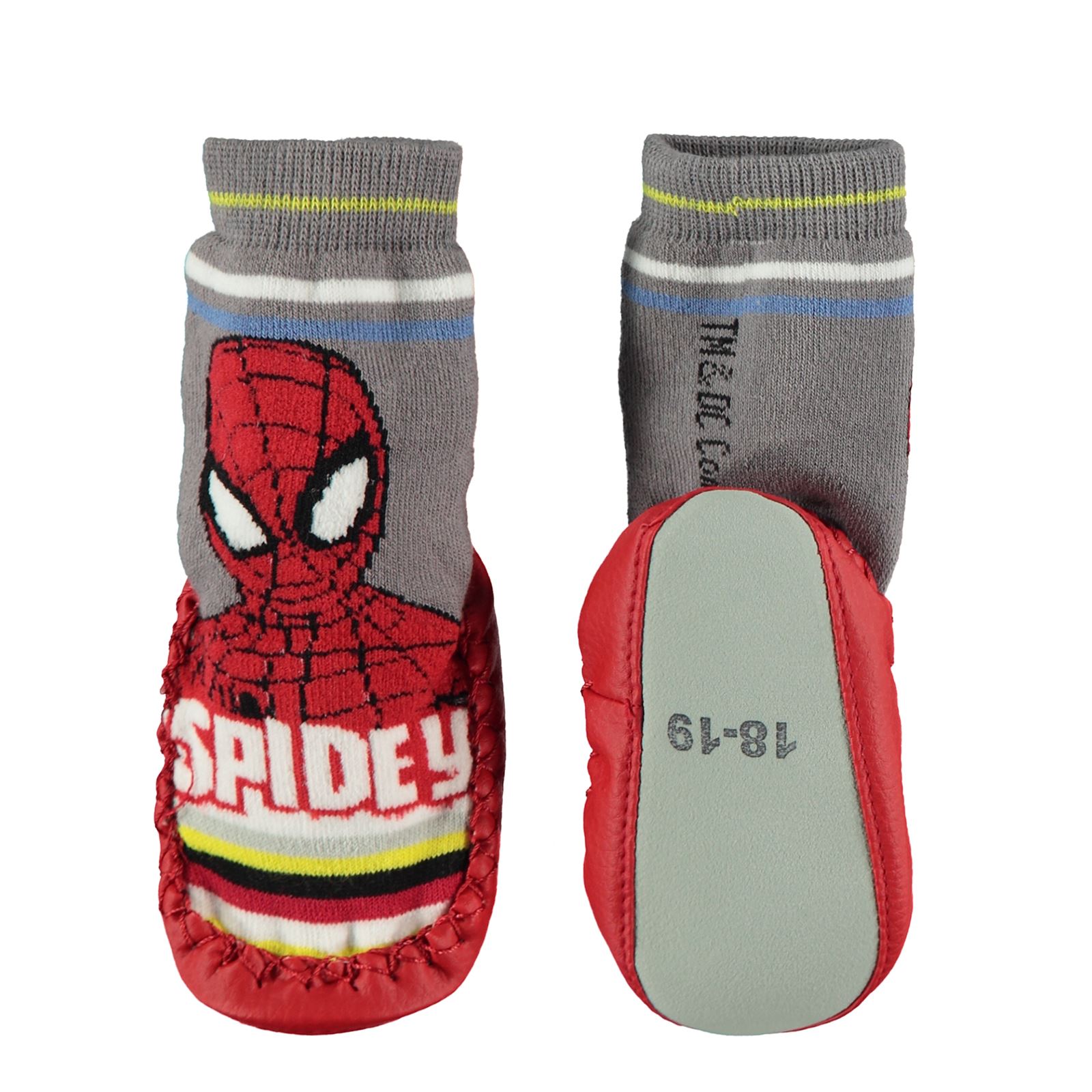 Spiderman Erkek Çocuk Çarık Çorap 18-24 Numara Kırmızı