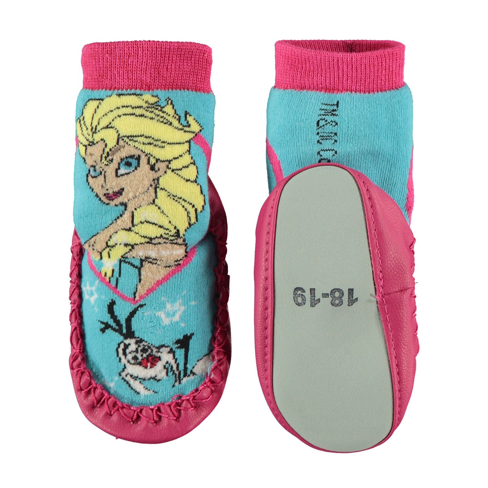 Frozen Kız Çocuk Çarık Çorap 18-24 Numara Fuşya
