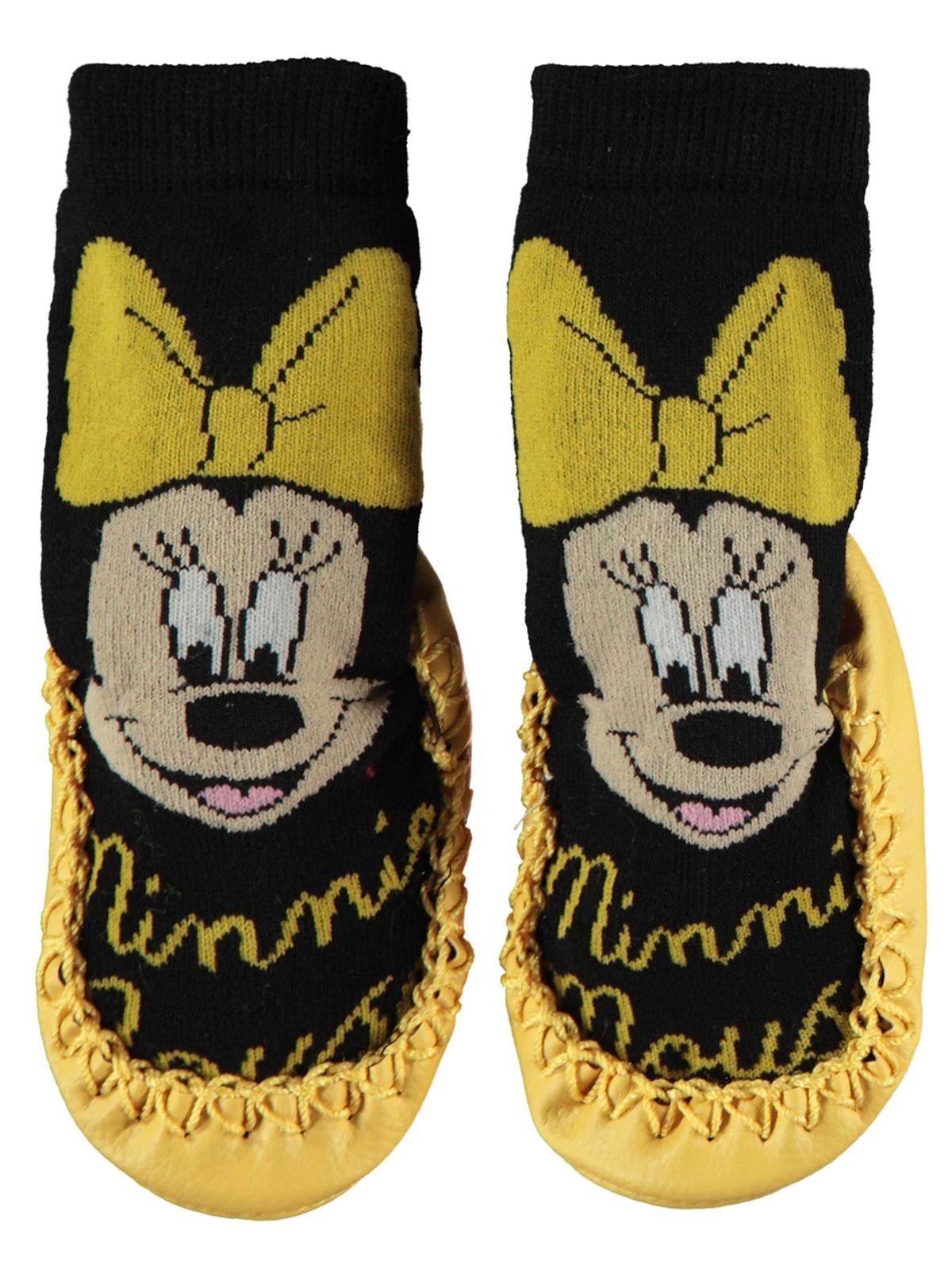 Minnie Mouse Kız Çocuk Çarık Çorap 18-24 Numara Hardal