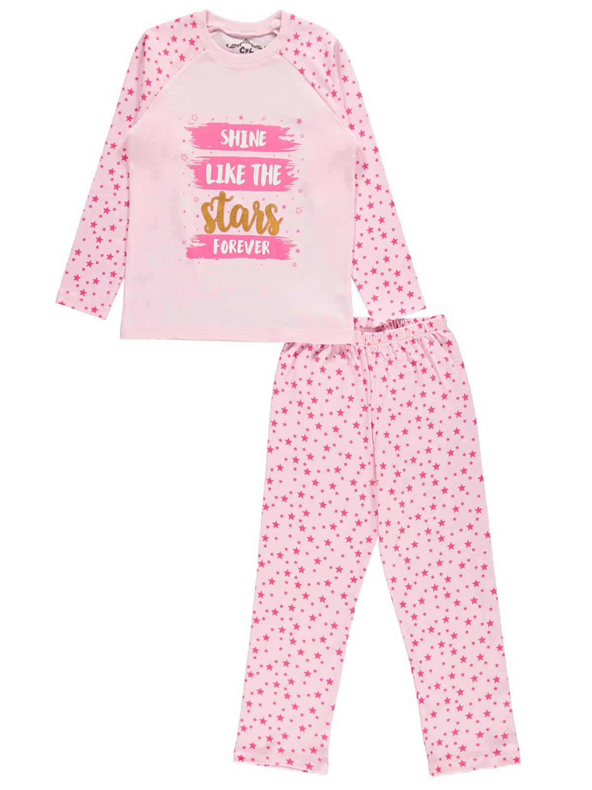 Cvl Kız Çocuk Pijama Takımı 6-9 Yaş Pembe
