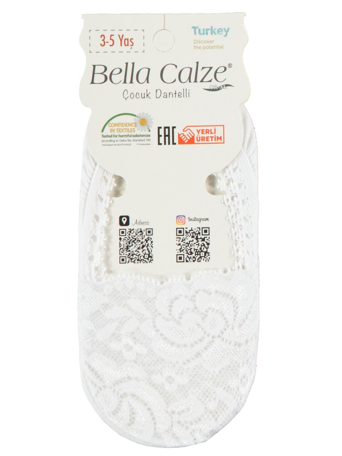 Bella Calze Kız Çocuk Dantelli Suba Çorap 6-9 Yaş Beyaz