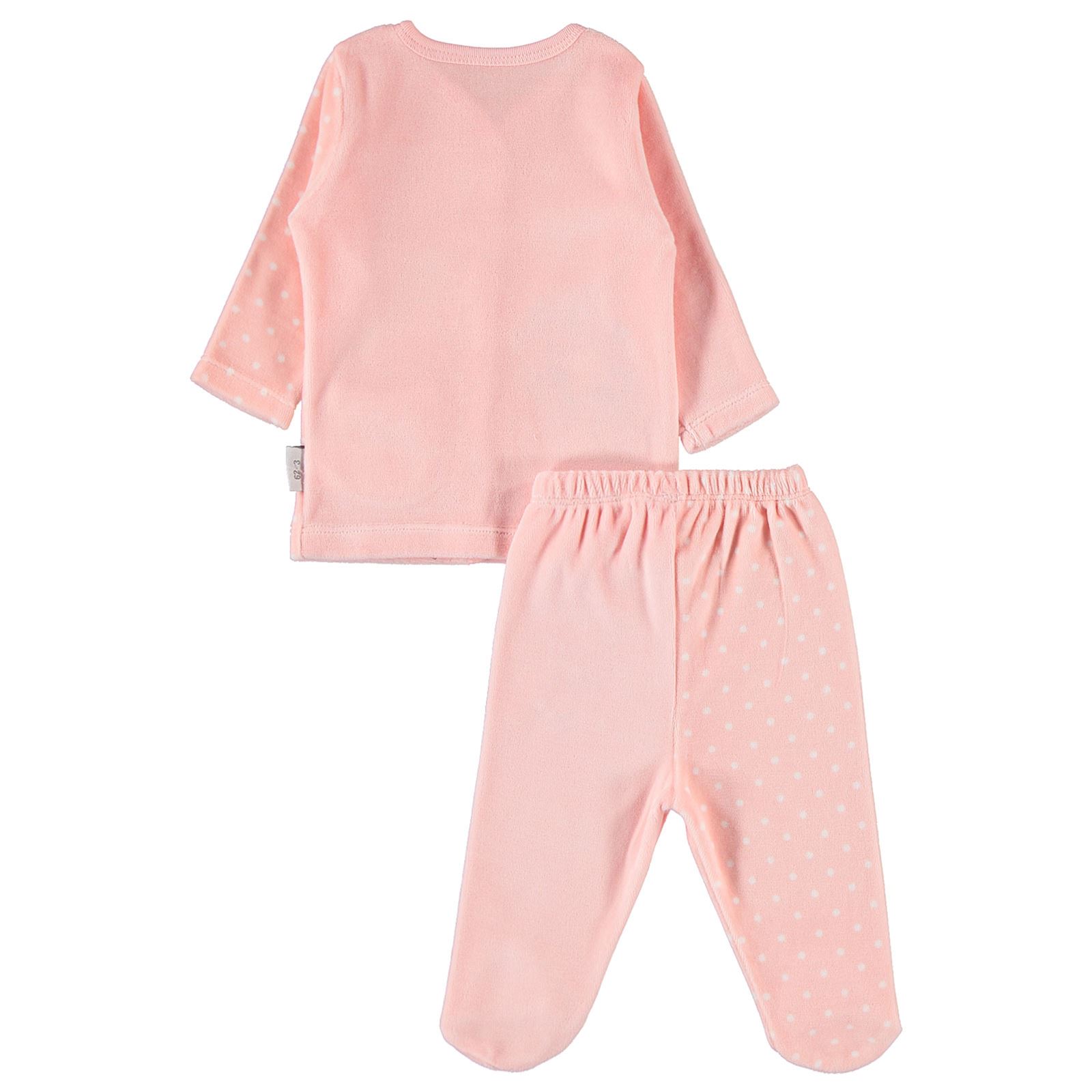 Kujju Kız Bebek Pijama Takımı 3-6 ay Yavruağzı