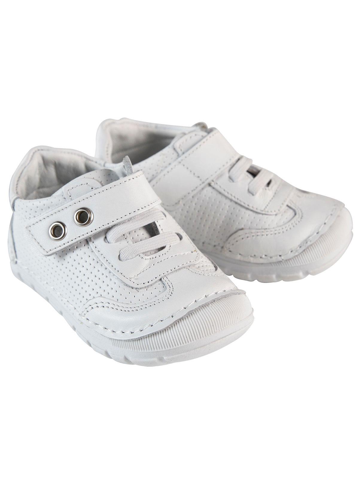 Baby Force Erkek Bebek Deri İlkadım Ayakkabısı 18-21 Numara Beyaz