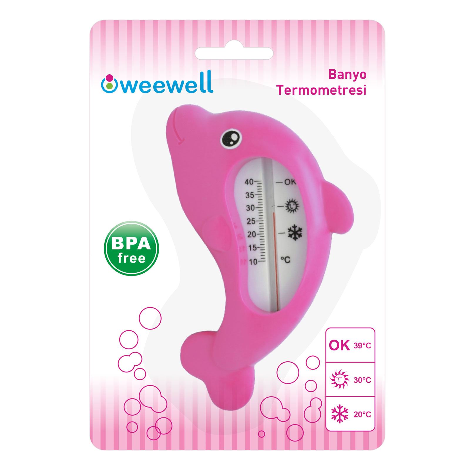 Weewell WTB102 Banyo Termometresi Pembe