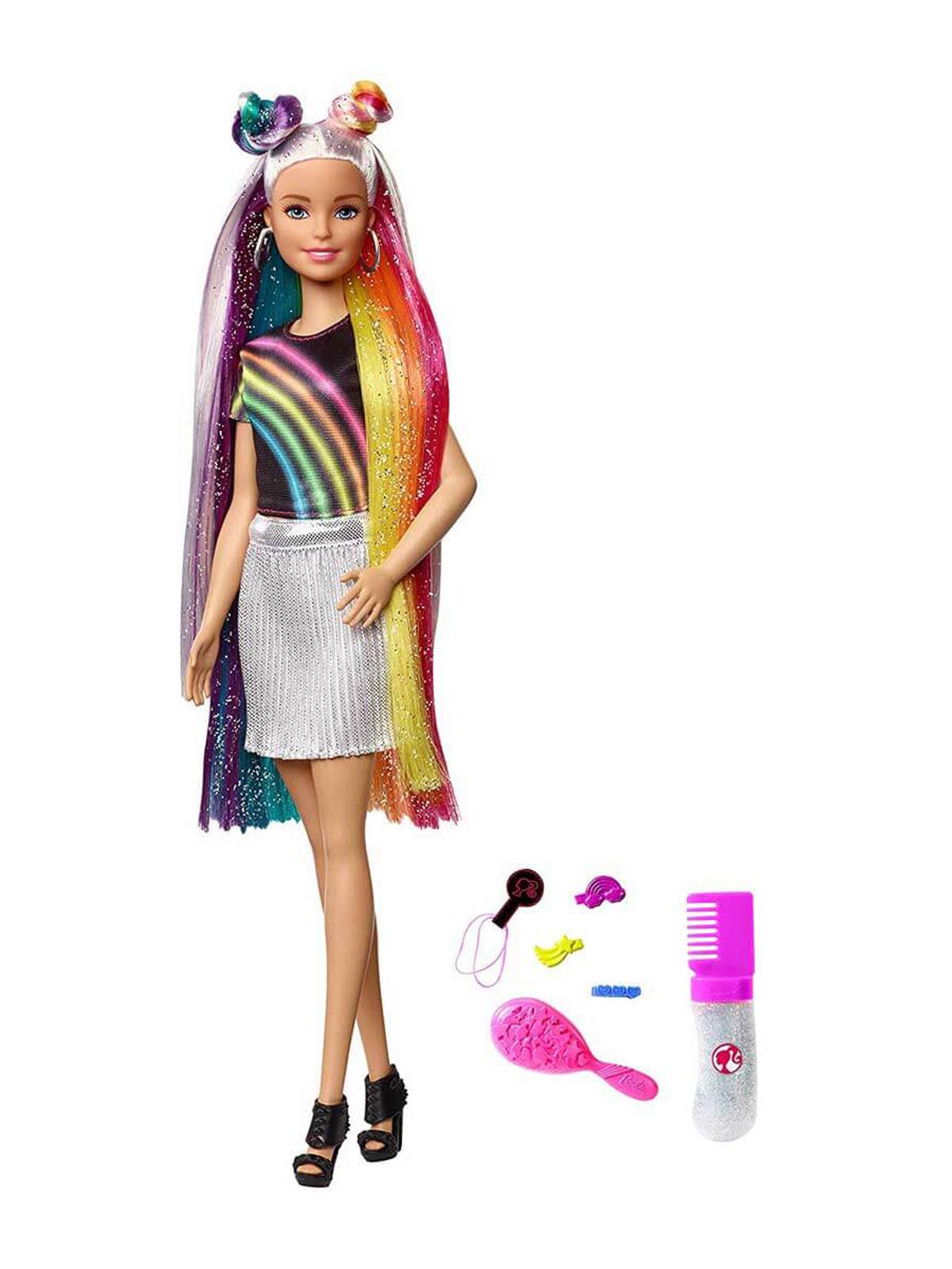 Barbie Gökkuşağı Renkli Saçlar Bebeği 3+ Yaş FXN96