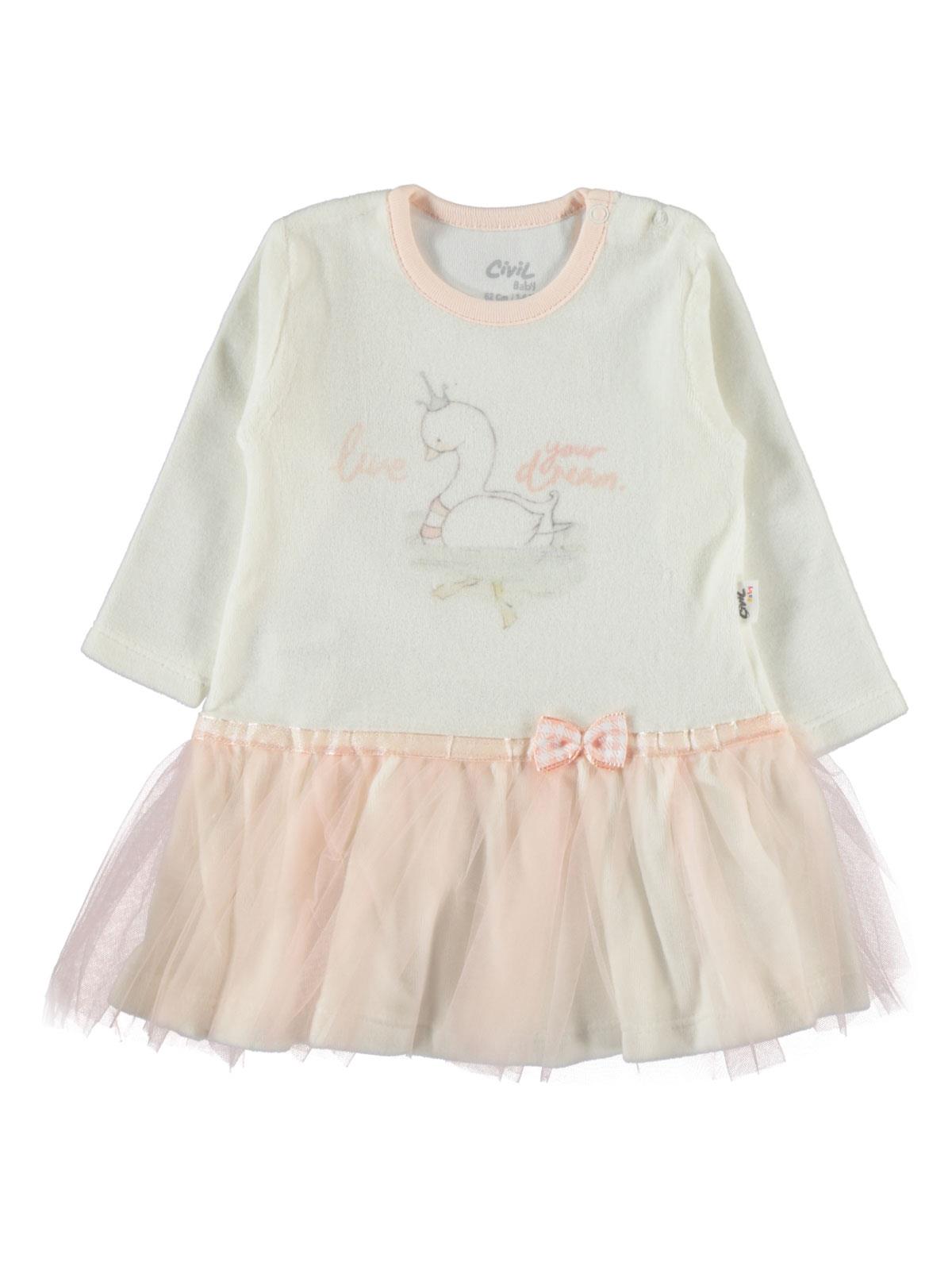 Civil Baby Kız Bebek Elbise 3-12 Ay Somon