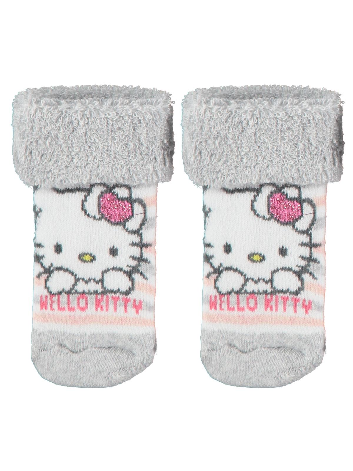 Hello Kitty Kız Bebek Çorap 0-3 Yaş Gri