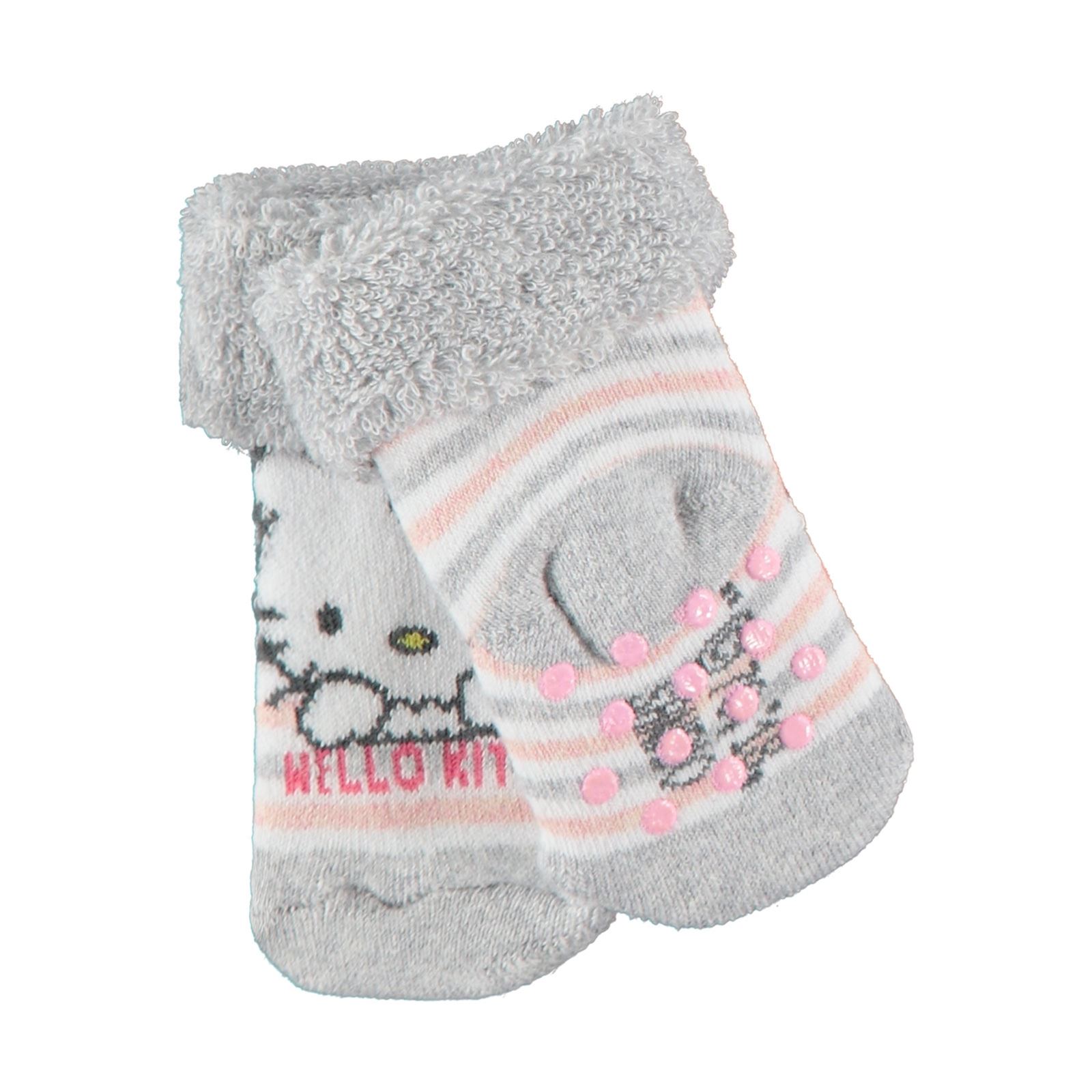 Hello Kitty Kız Bebek Çorap 0-3 Yaş Gri