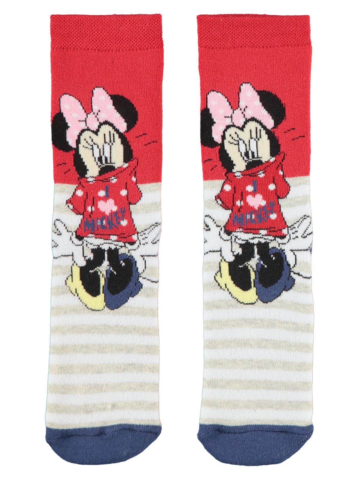 Minnie Mouse Kız Çocuk Çorap 3-7 Yaş Kırmızı