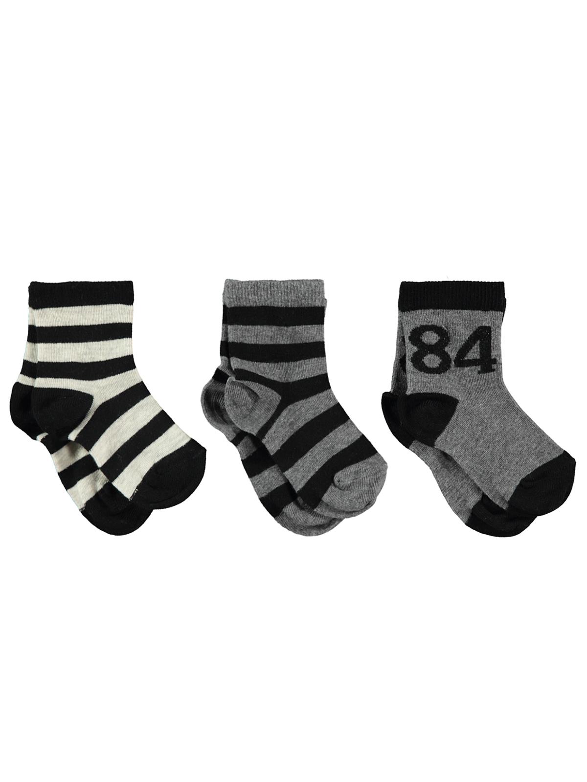 Civil Boys Erkek Çocuk 3'lü Çorap Set 3-11 Yaş Füme