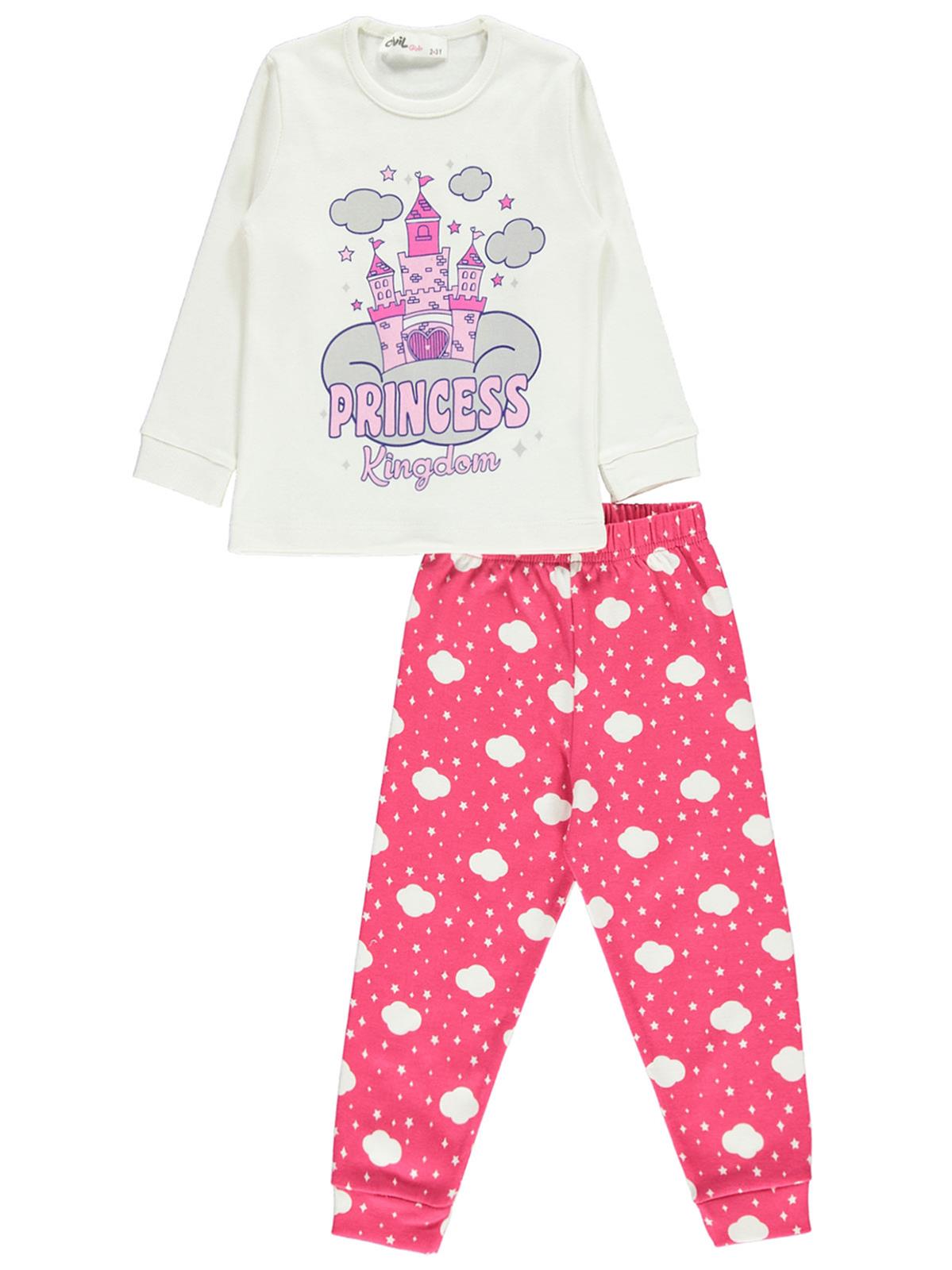 Civil Girls Kız Çocuk Pijama Takım 2-5 Yaş Ekru