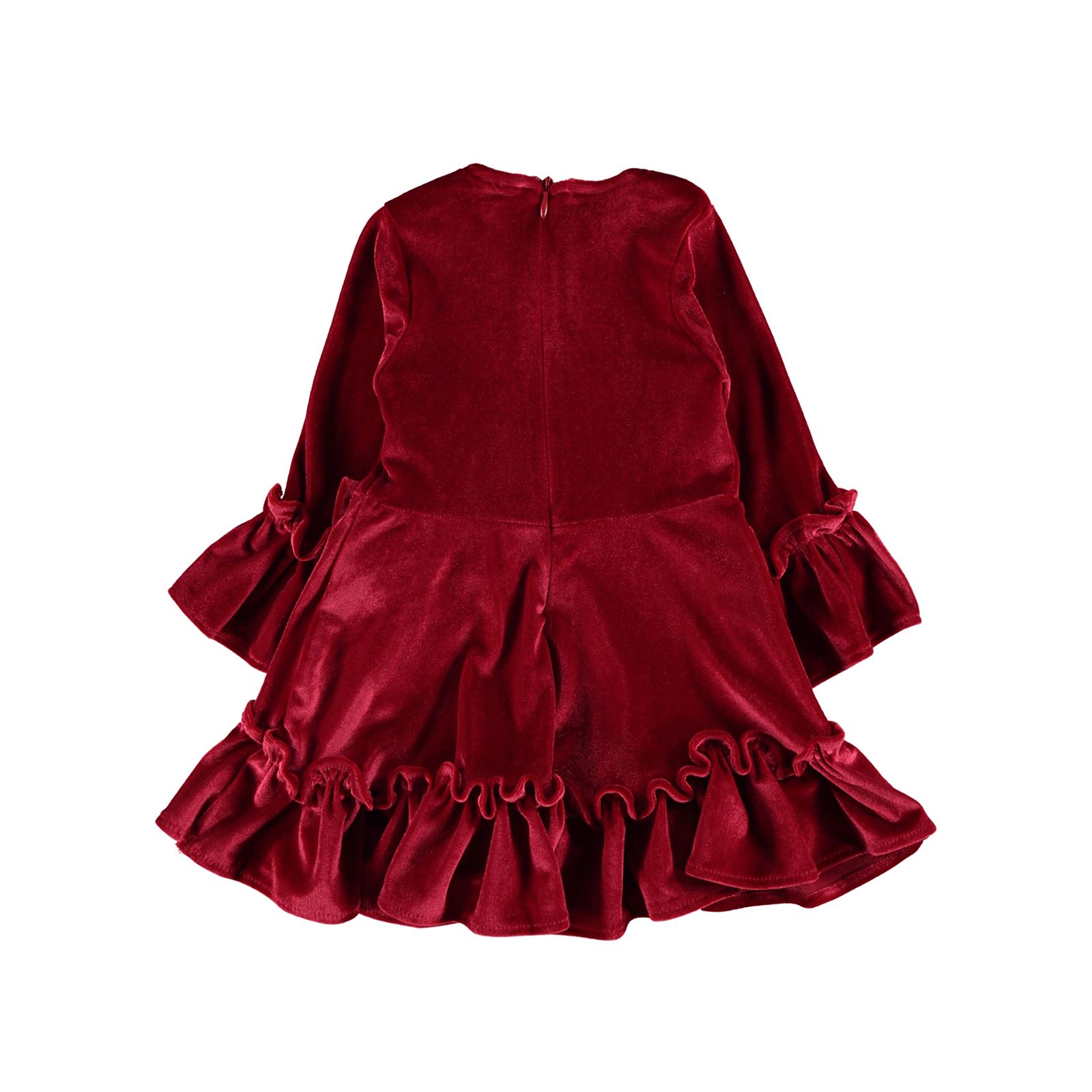 Civil Girls Kız Çocuk Kadife Elbise 2-5 Yaş Kırmızı