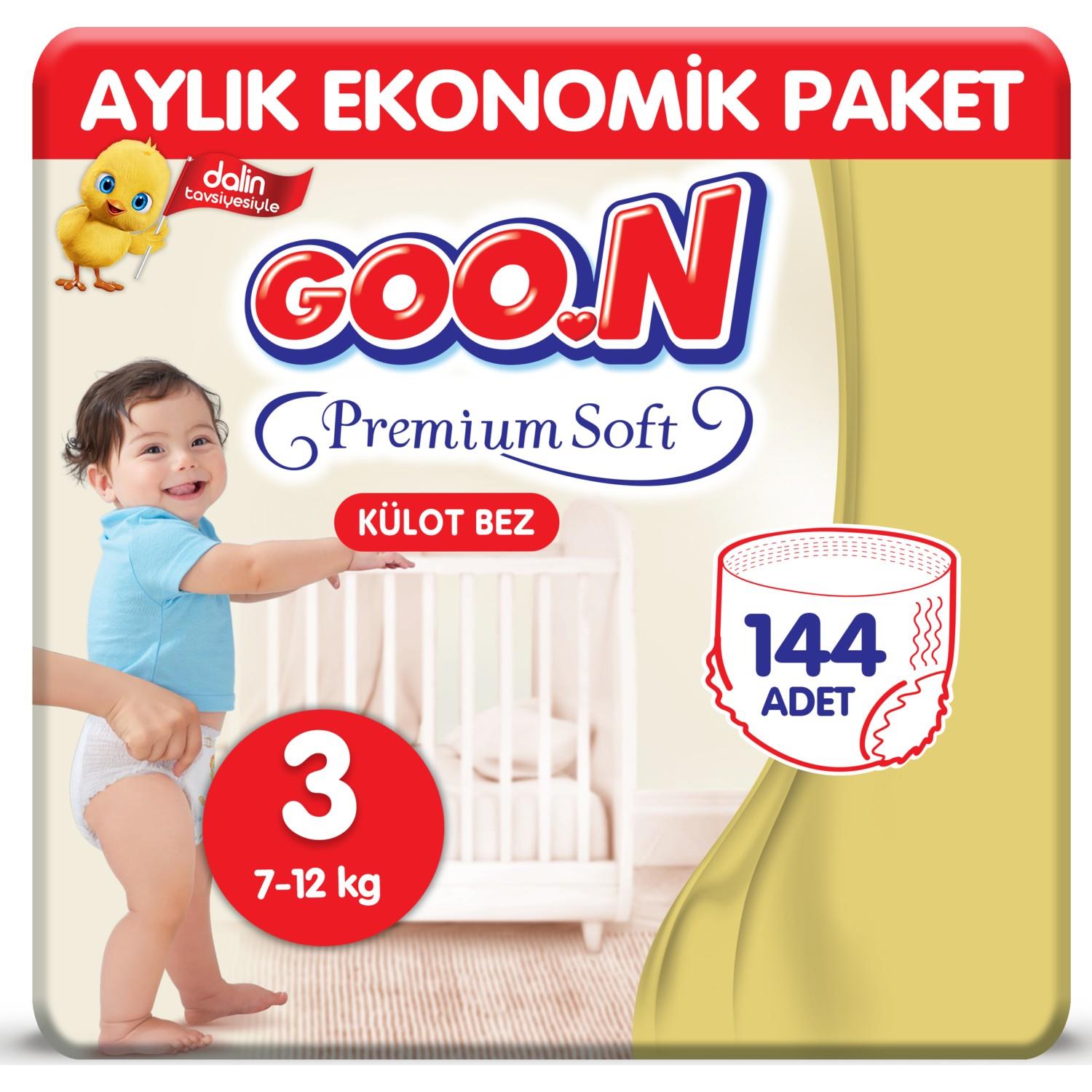 Goon Premium Soft Eko Külot Bebek Bezi 3 Beden 144 Adet Fırsat Paketi