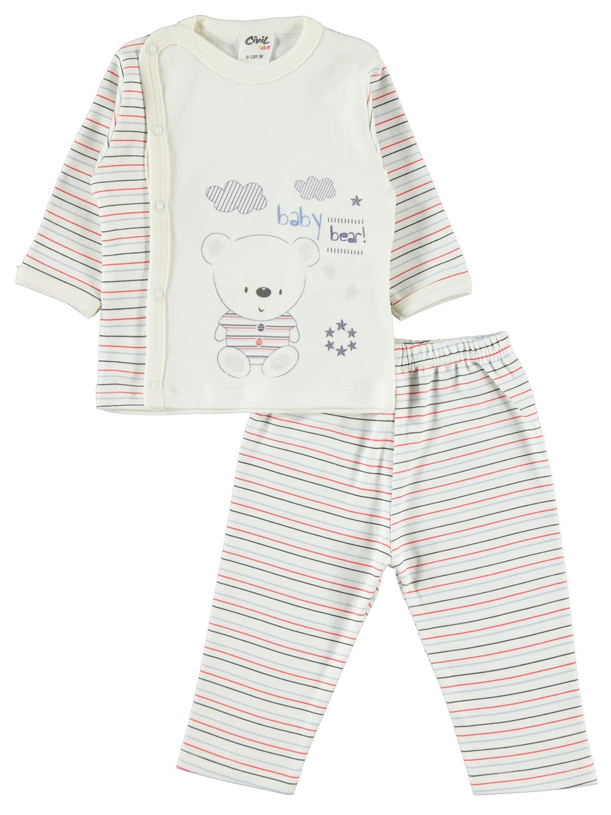 Civil Baby Erkek Bebek Pijama Takımı 0-6 Ay Lacivert