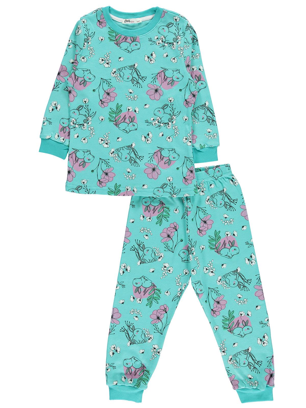 Civil Girls Kız Çocuk Pijama Takımı 6-9 Yaş Mint Yeşili
