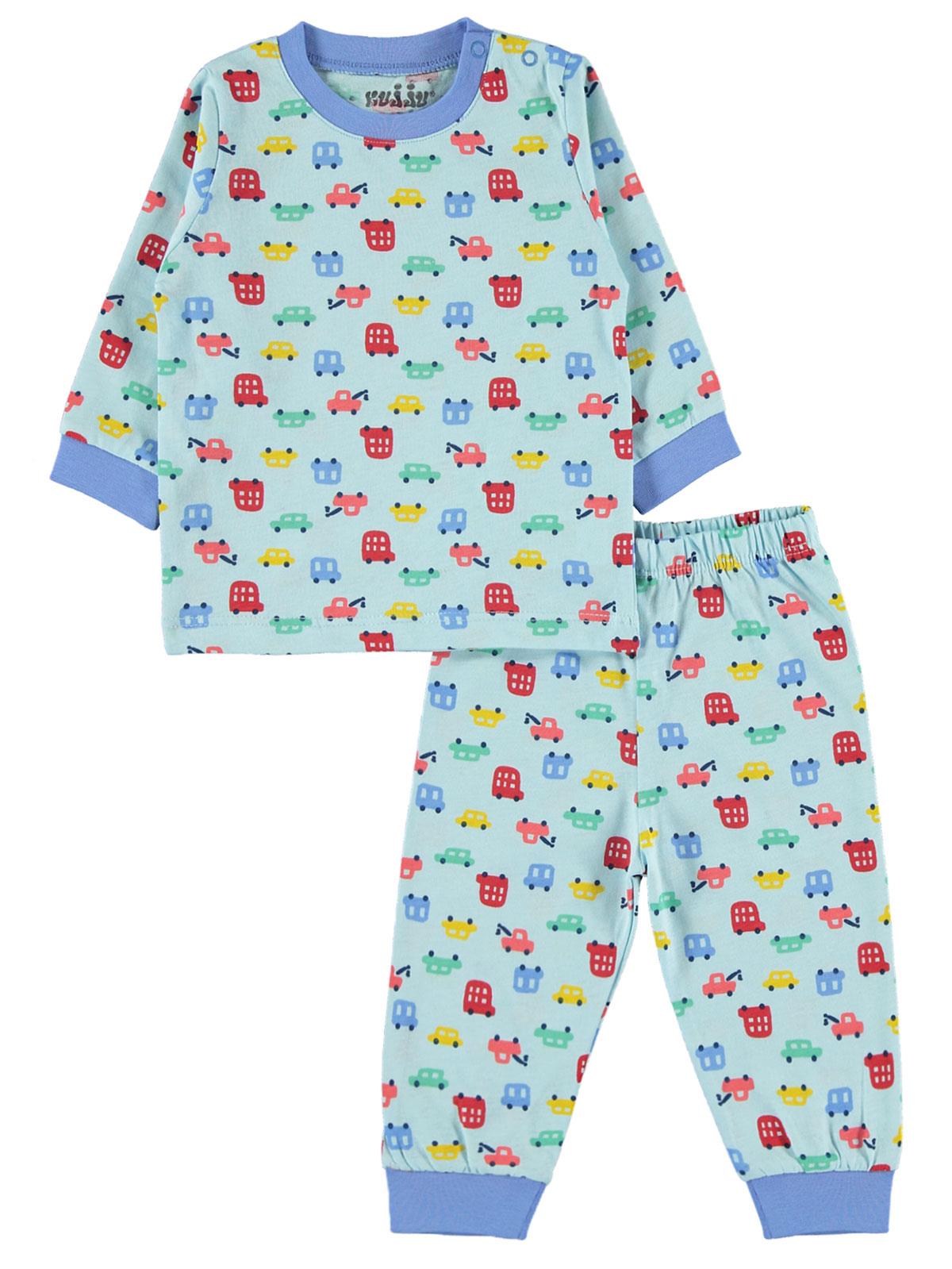 Kujju Erkek Bebek Pijama Takımı 6-18 Ay Mavi