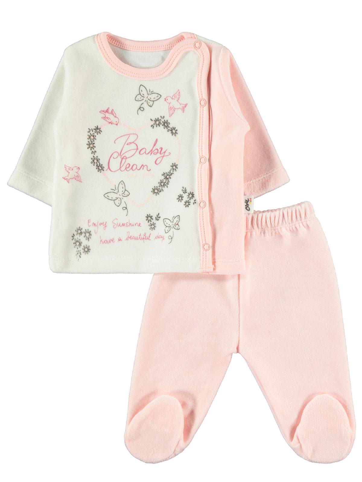 Civil Baby Kız Bebek Pijama Takımı 0-3 Ay Somon