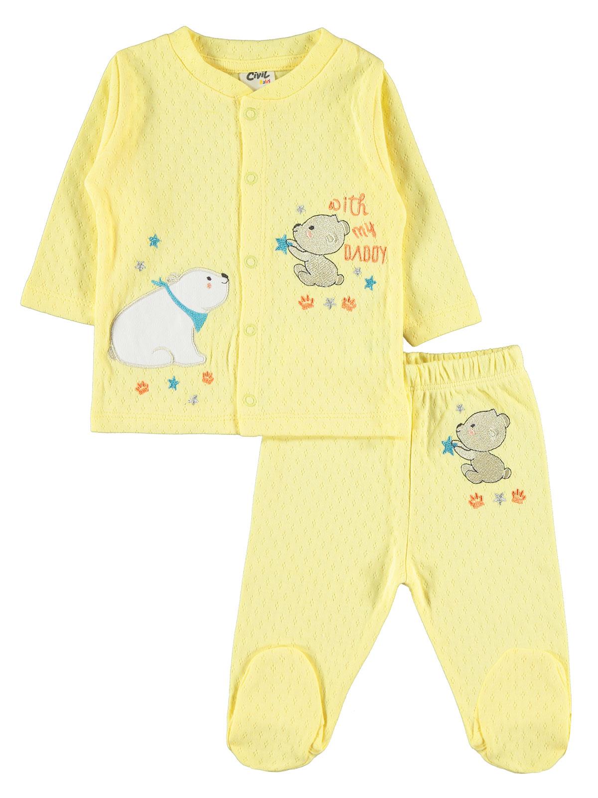 Civil Baby Erkek Bebek Pijama Takımı 0-6 Ay Sarı