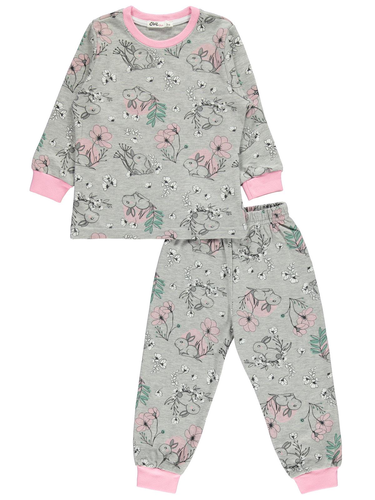 Civil Girls Kız Çocuk Pijama Takımı 6-9 Yaş Gri