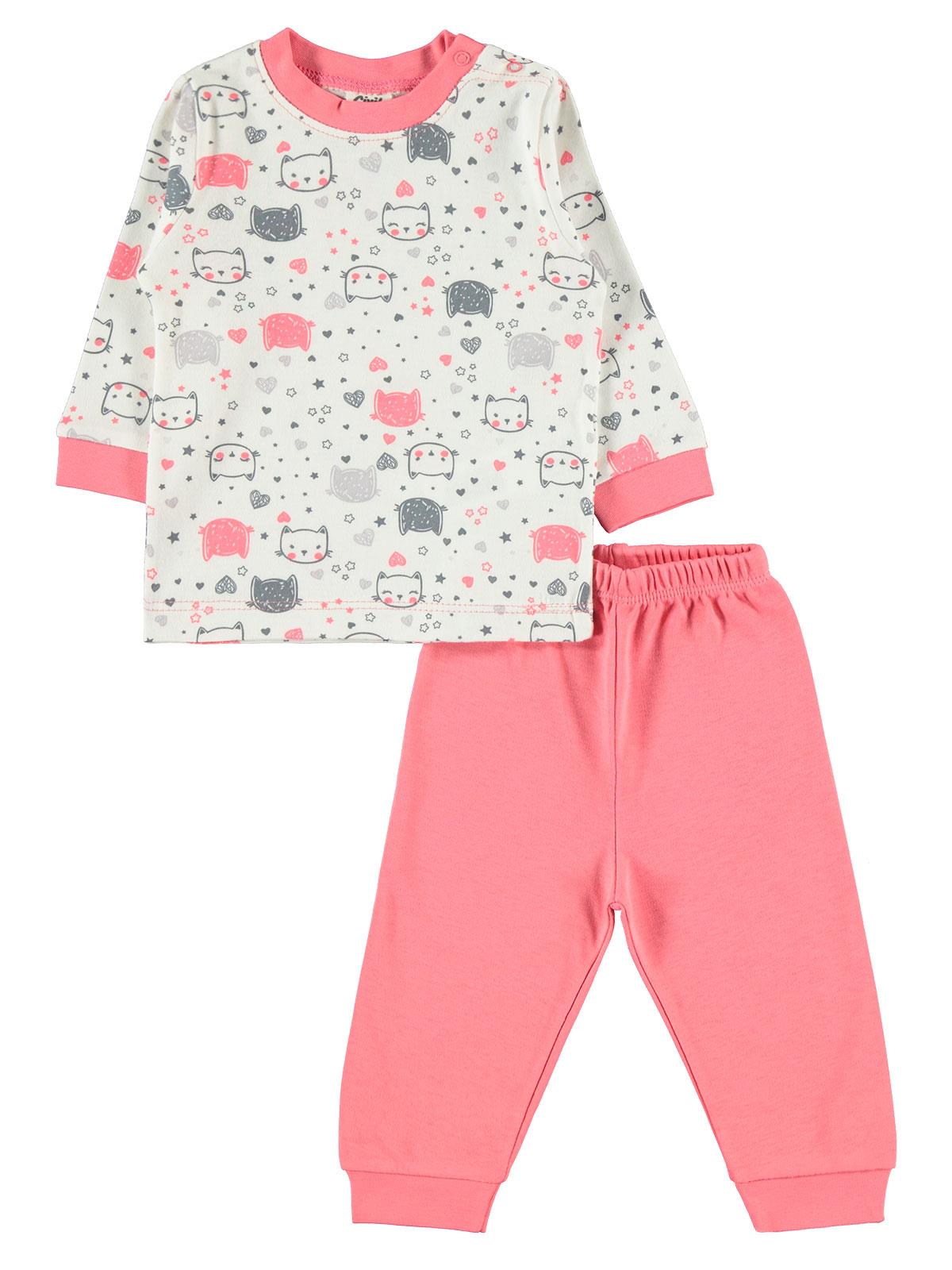 Civil Baby Kız Bebek Pijama Takımı 3-12 Ay Narçiçeği