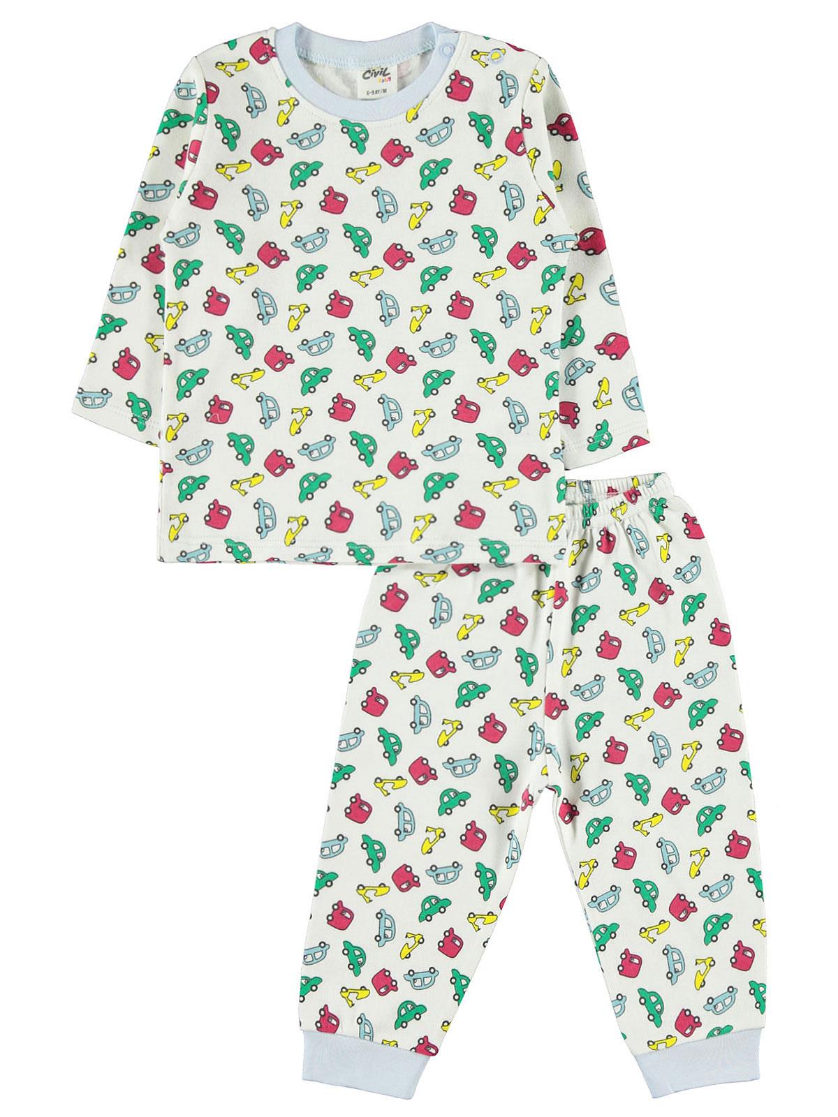 Civil Baby Erkek Bebek Pijama Takımı 6-18 Ay Ekru