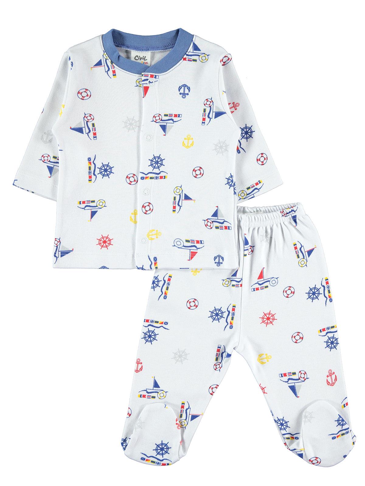Civil Baby Erkek Bebek Pijama Takımı 3-6 Ay İndigo