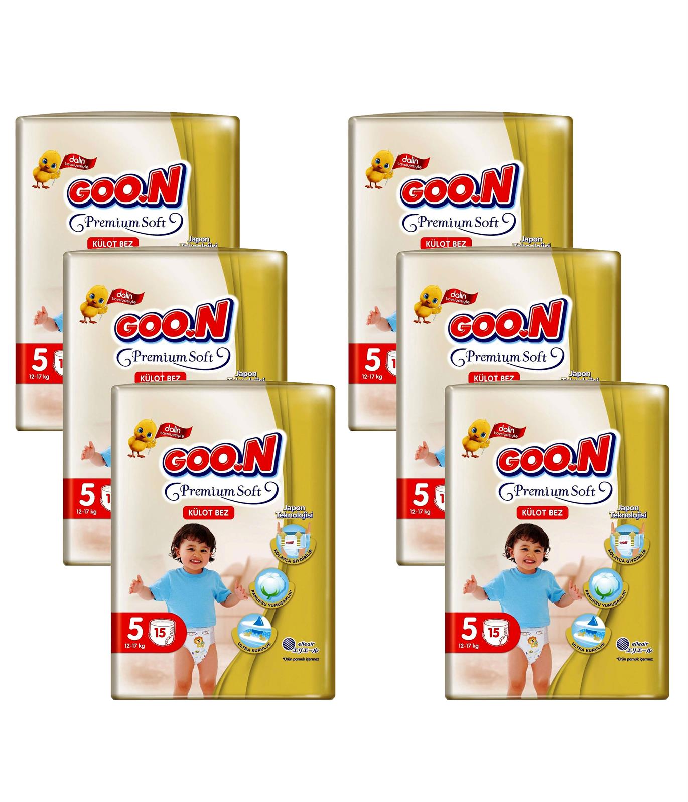 Goon Premium Soft Eko Külot Bebek Bezi 5 Beden 90 Adet Aylık Fırsat Paketi