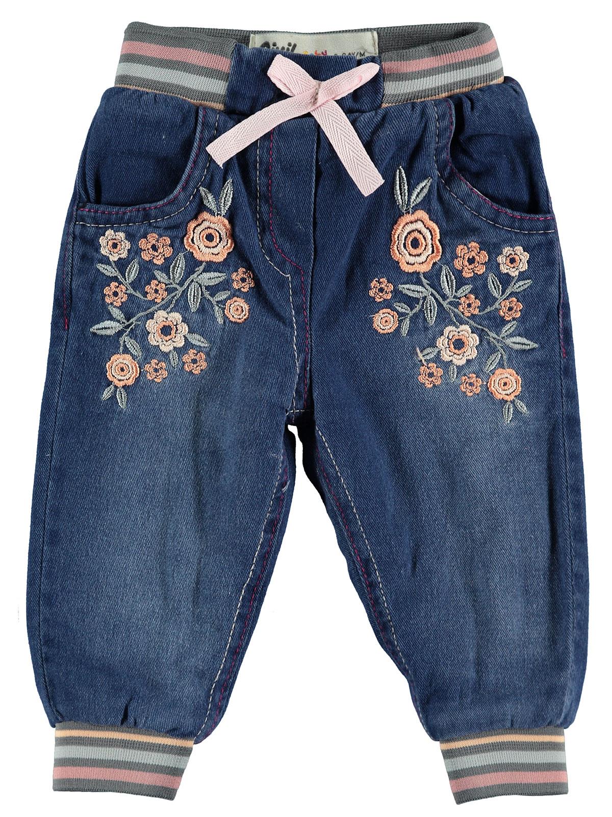 Civil Baby Kız Bebek Kot Pantolon 6-18 Ay Mavi