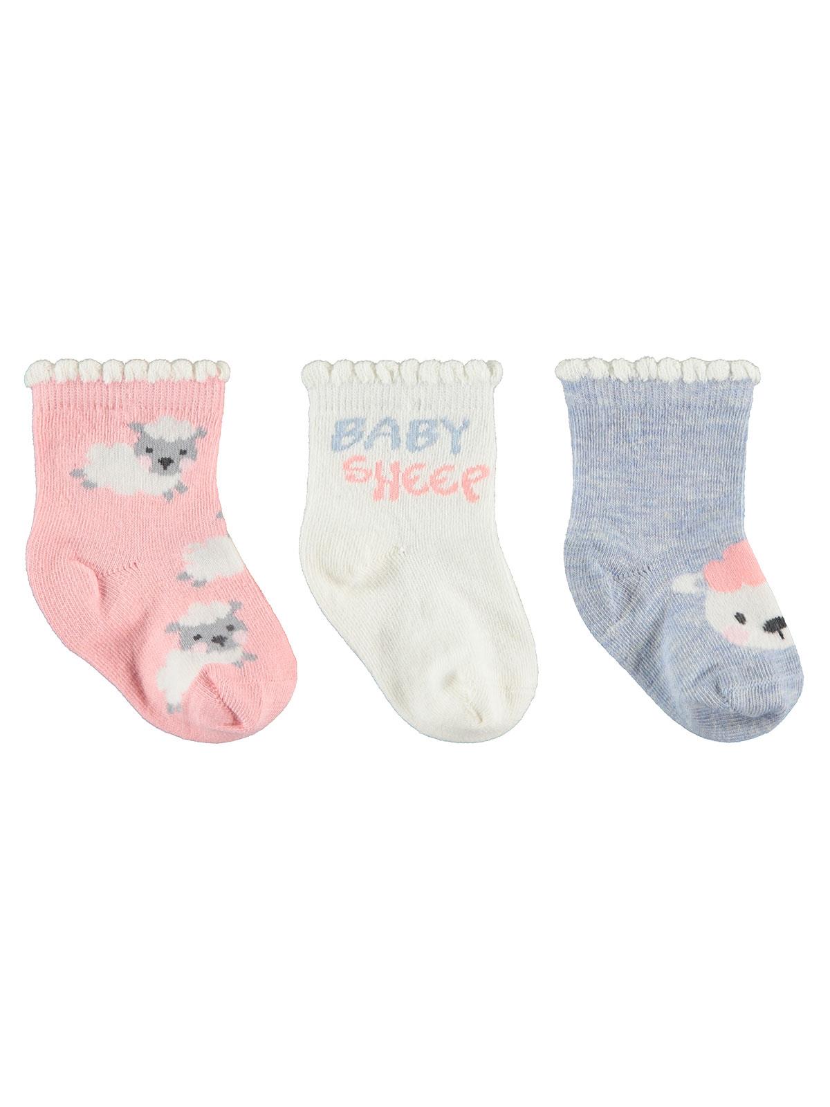 Civil Baby Kız Bebek 3'lü Çorap 0-24 Ay  Pembe