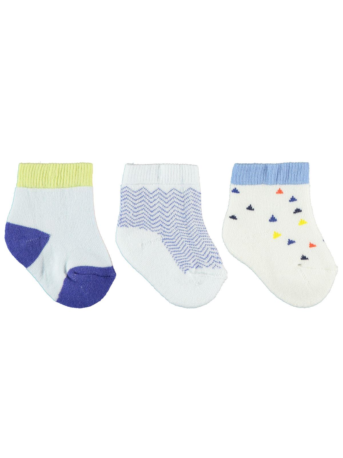 Civil Baby Erkek Bebek 3'lü Çorap 0-18 Ay Mavi