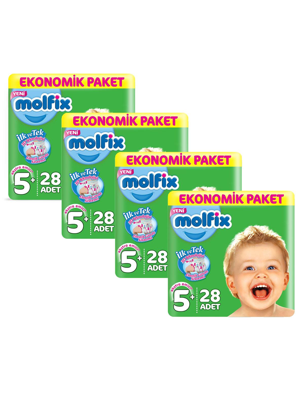 Molfix 3D Bebek Bezi 5+ Beden Junior Plus Eko Fırsat Paketi 112 Adet