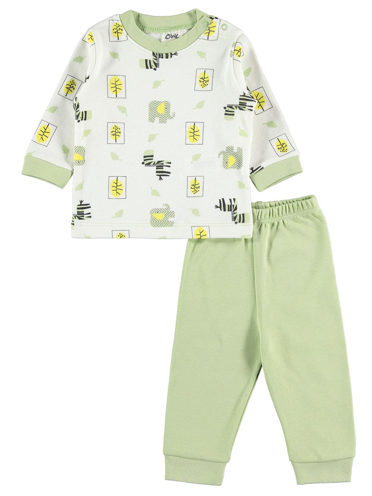 Civil Baby Erkek Bebek Pijama Takımı 0-12 Ay Yeşil