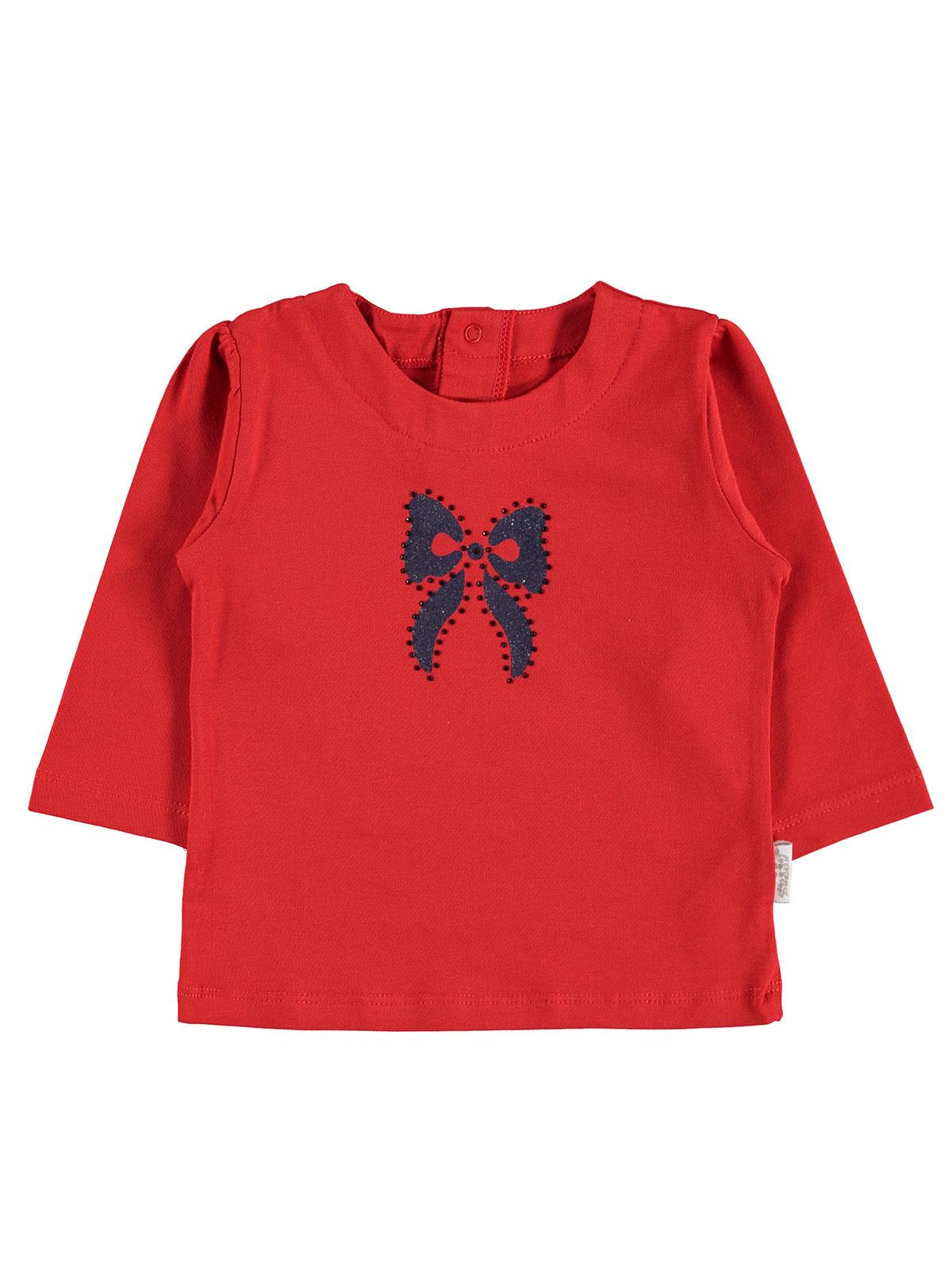 Kujju Kız Bebek Sweatshirt 6-18 Ay Kırmızı