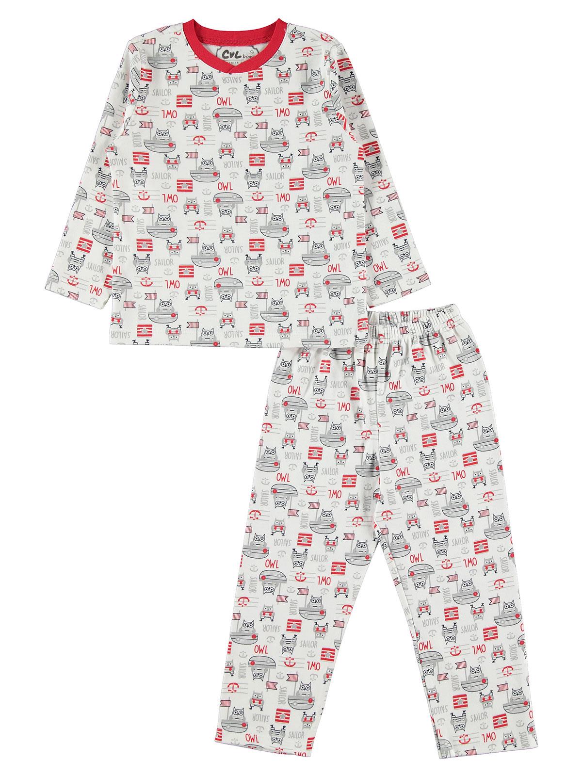 Cvl Erkek Çocuk Pijama Takımı 2-5 Yaş Gri