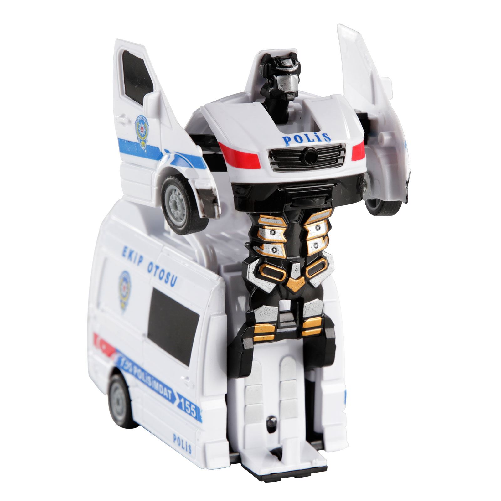 Can Oyuncak Robota Dönüşebilen Polis 3+ Yaş Beyaz