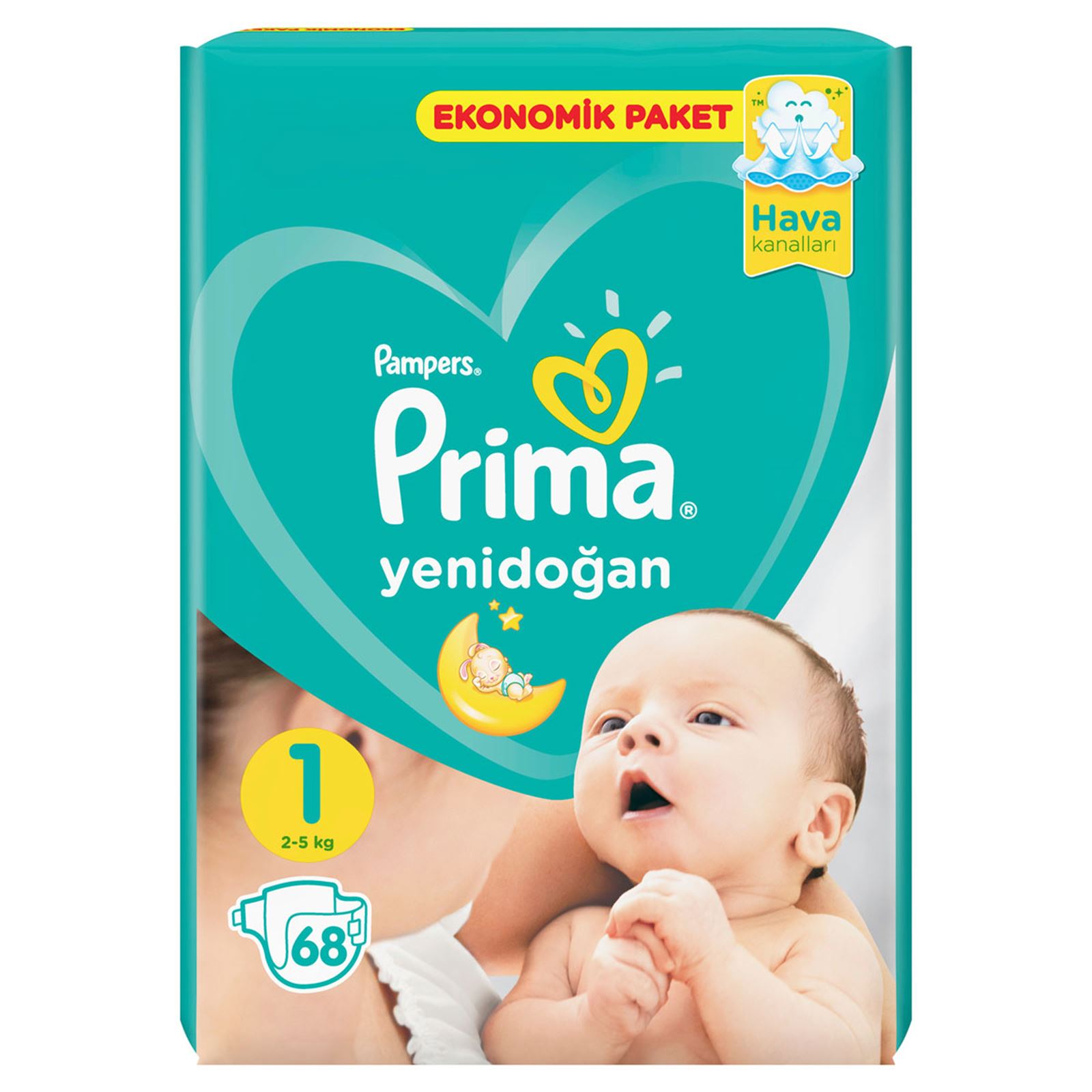 Prima Bebek Bezi Aktif Bebek 1 Beden Yenidoğan 68 Adet Ekonomik Paket